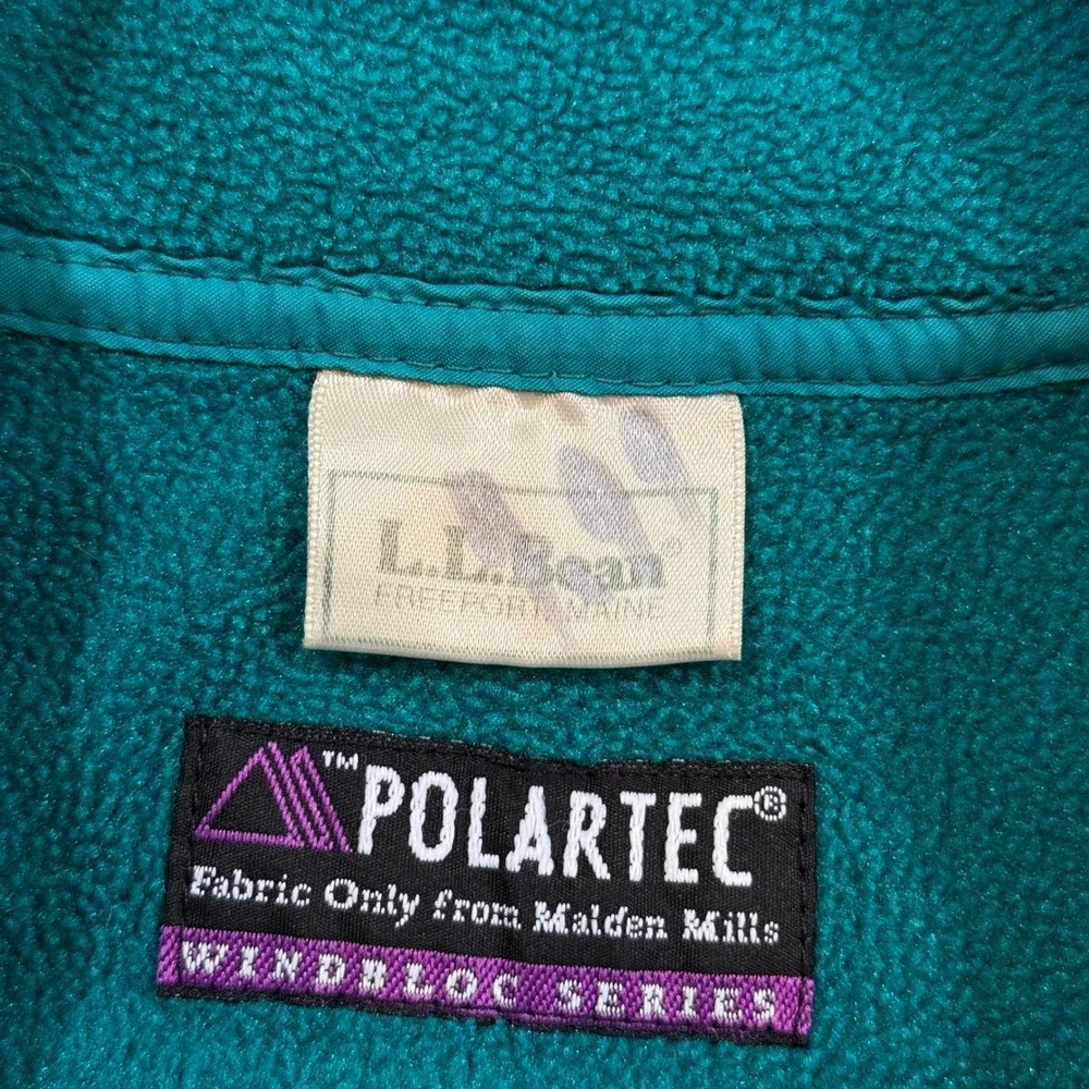 Vintage LL Bean Polartec Windbloc Vest Mens L Blue Teal Good Vintage Gorpcore